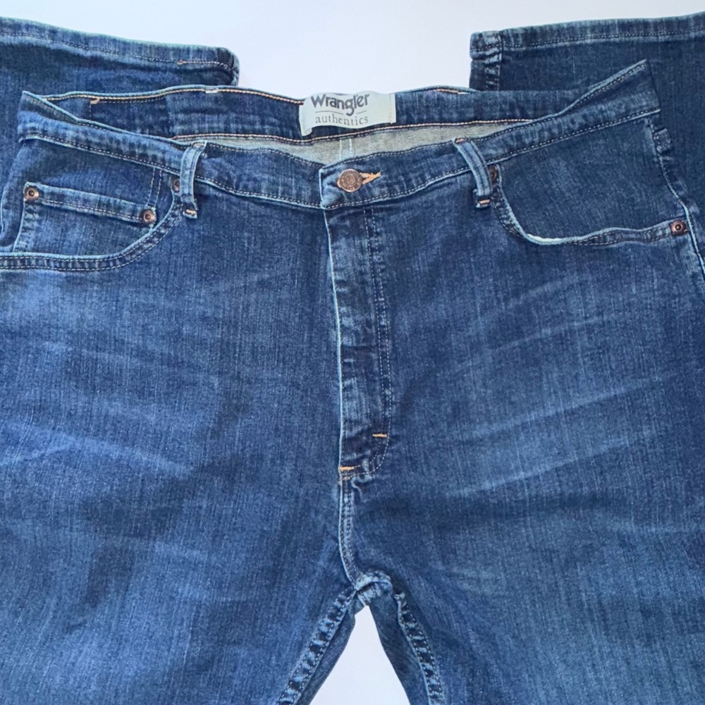 Wrangler Authentics Regular Fit Straight Leg Blue Jeans Men's 38-32 - Picture 7 of 12